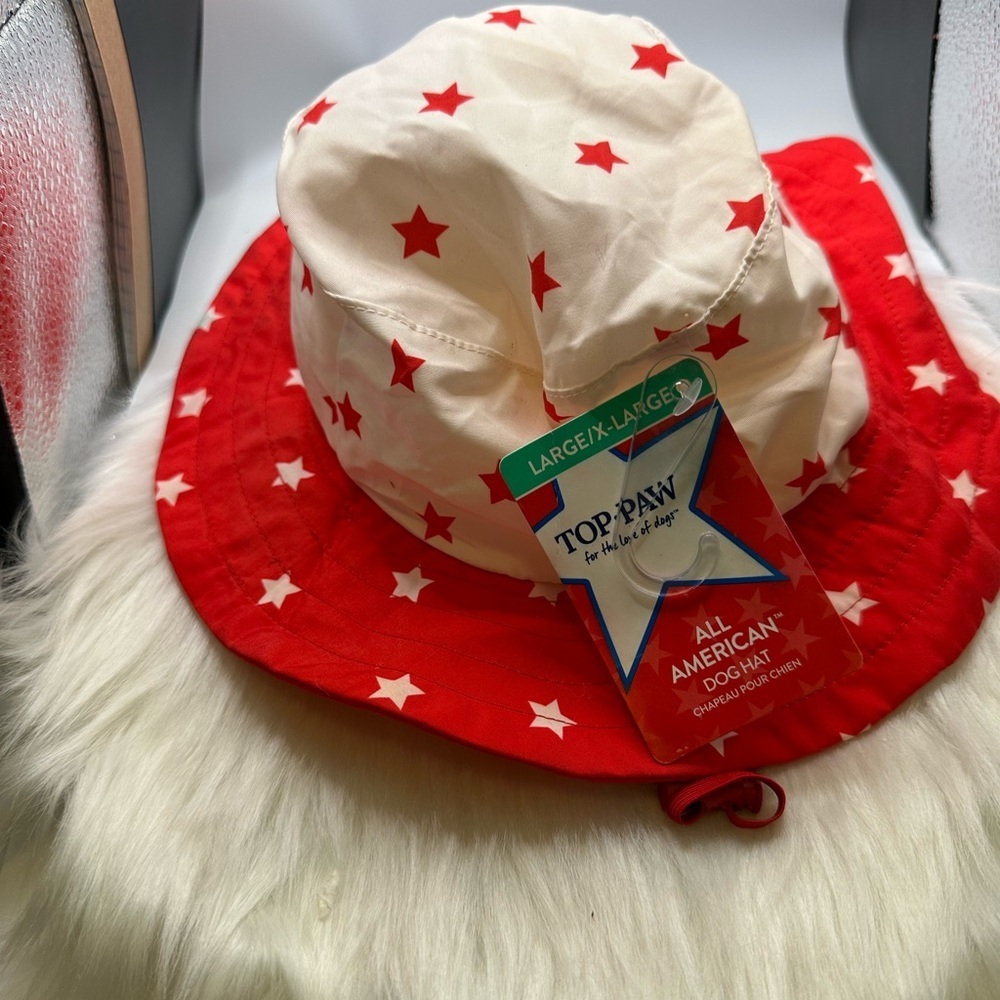 💜3/$15 Red and White Star Dog Hat